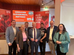 Foto: Nico Bloem (MdL) Melanie Helms, Matthias Groote, Benjamin Gerhardt, Markus Stanggassinger und Anja Troff-Schaffsrzyk (MdB)